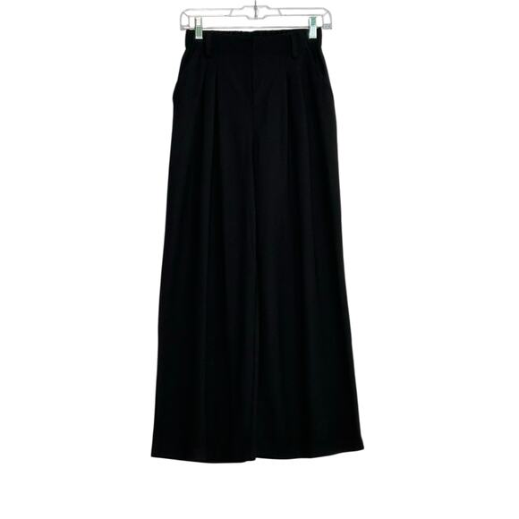 Black high waisted wide legs pleated pants size XSP - Picture 4 of 8